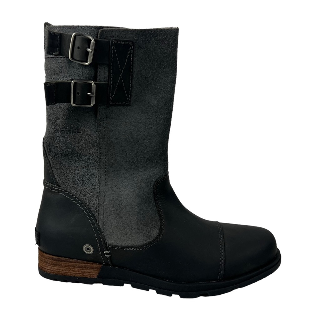 SOREL Womens NL2166 Major Pull-On Gray Leather Mid Calf Snow Boots Size 8